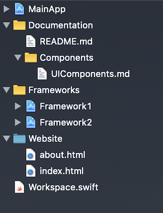 Workspace with additional files and folder references